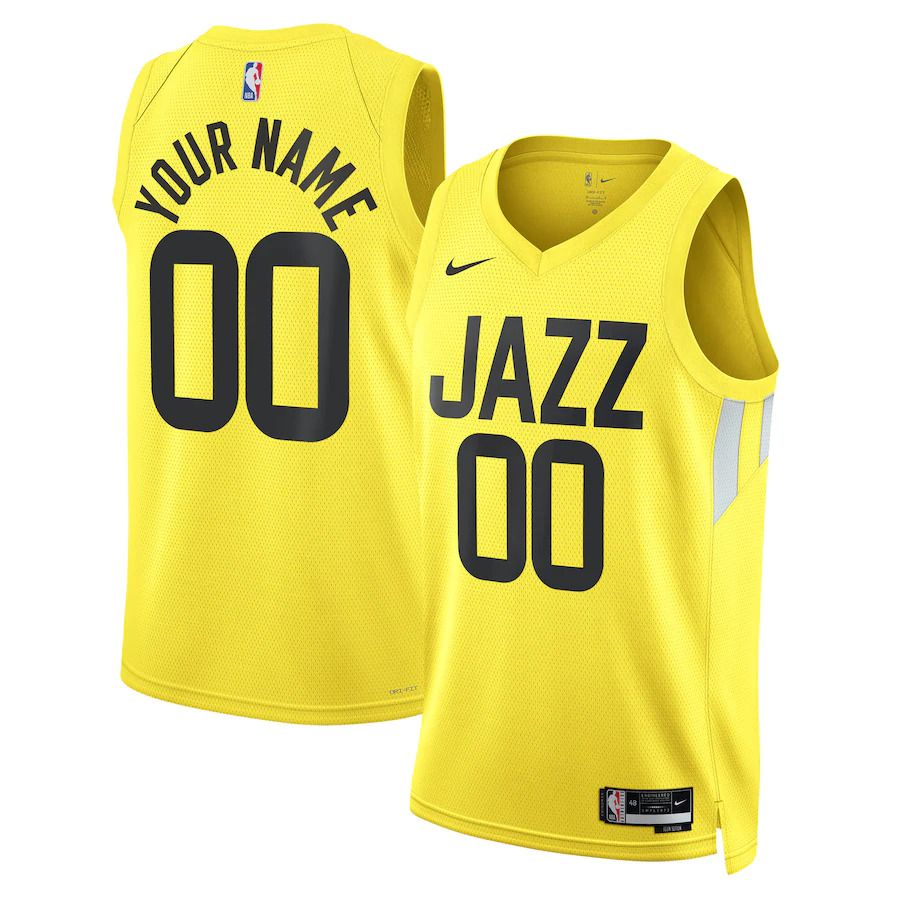 Men Utah Jazz Nike Gold Icon Edition 2022-23 Swingman Custom NBA Jersey->utah jazz->NBA Jersey